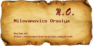 Milovanovics Orsolya névjegykártya