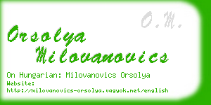 orsolya milovanovics business card